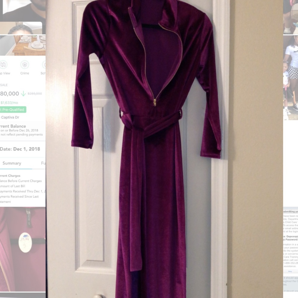 Velour Magenta dress size Sm brand new never worn